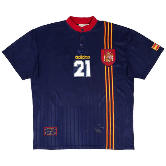 LUIS ENRIQUE #21 Hiszpania Koszulka retro wyjazdowa 1996