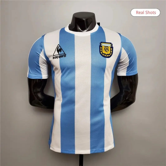 Maradona #10 Argentyna Koszulka retro domowa – wersja meczowa 1986