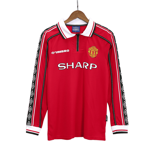 Beckham #7 Manchester United Koszulka retro domowa z długim rękawem 1998/99