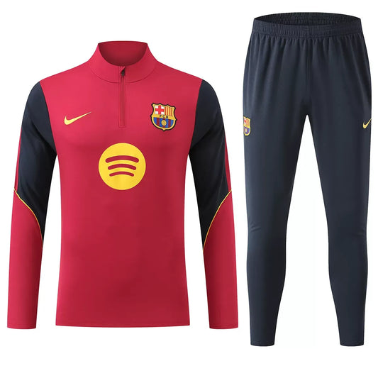 Barcelona Kindertrainingspak met 1/4 rits Rood 2026/27