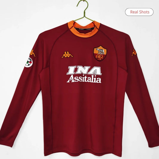 Roma Koszulka retro domowa z długim rękawem 2000/01