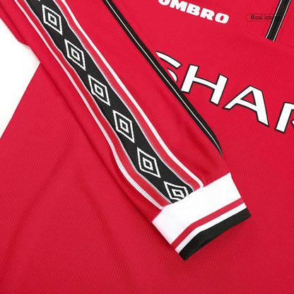 Beckham #7 Manchester United Koszulka retro domowa z długim rękawem 1998/99