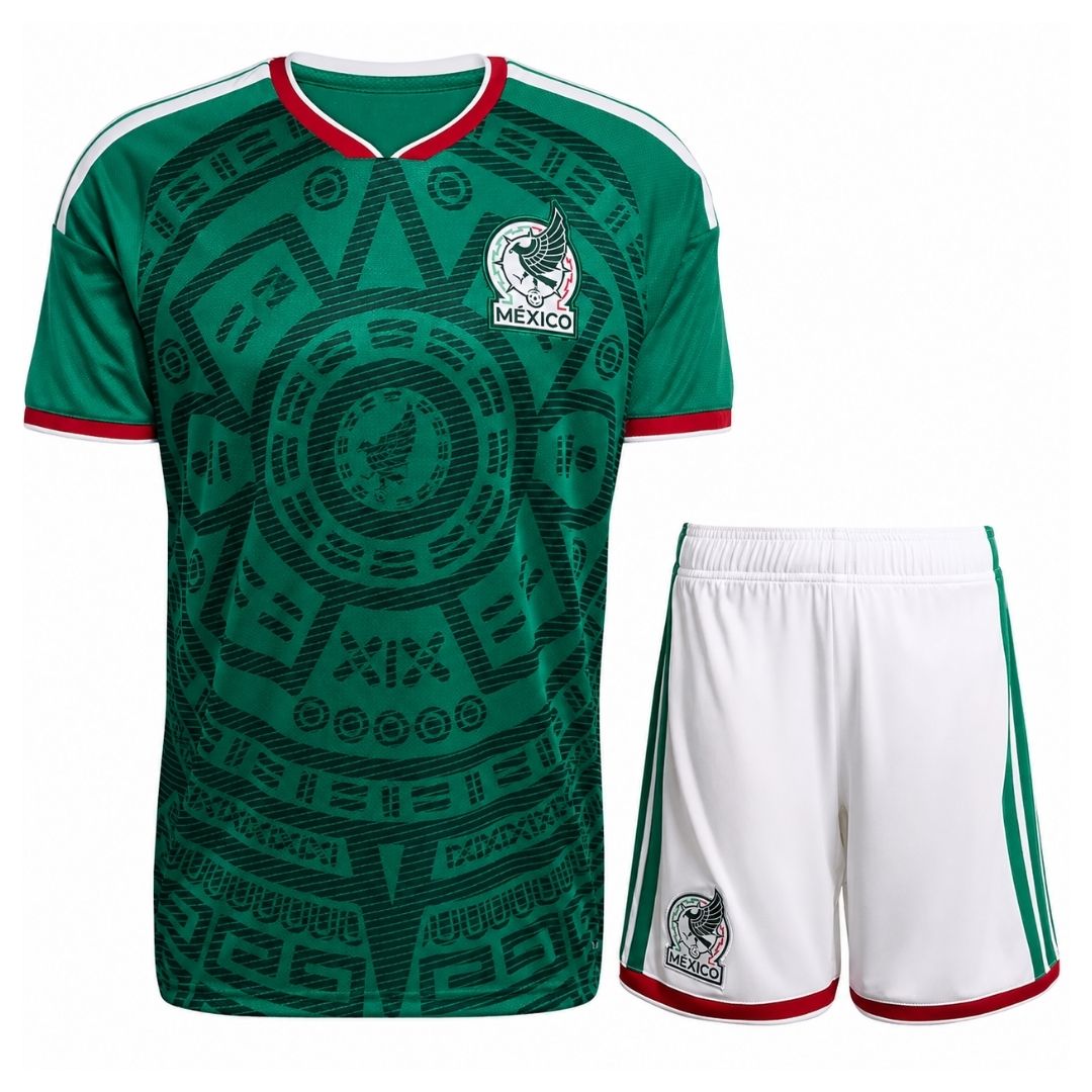 Meksyk Zestaw – Koszulka + Spodenki Domowa Bez logo – Mundial 2026