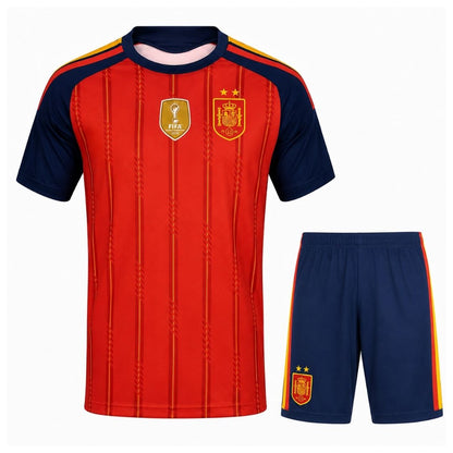 Hiszpania Zestaw – Koszulka + Spodenki Domowa Bez logo – Mundial 2026