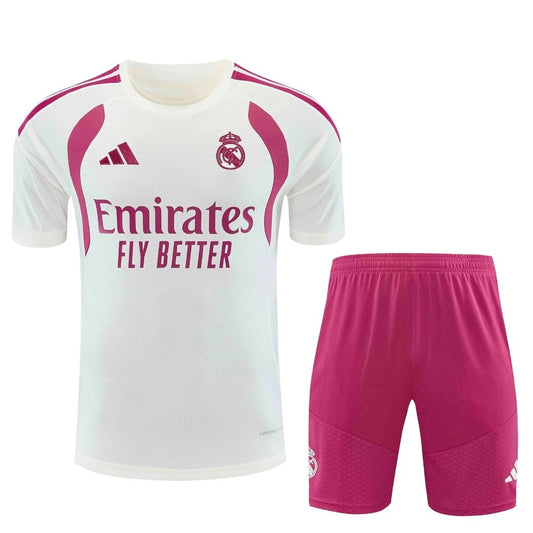 Real Madrid Trainingsset T-Shirt + Shorts 2026/27 Beige