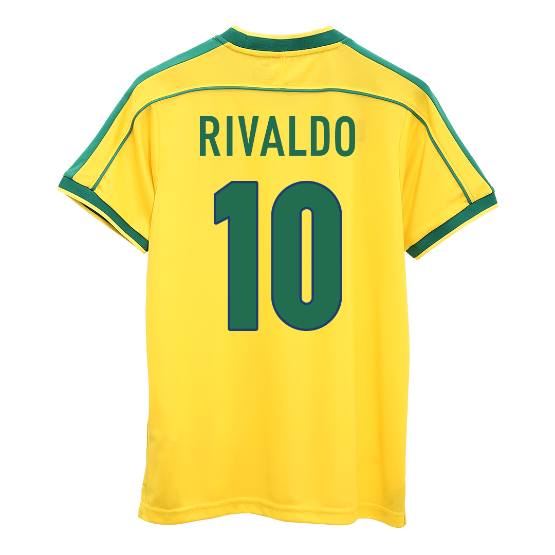 RIVALDO #10 Brazylia Koszulka retro domowa World Cup 1998