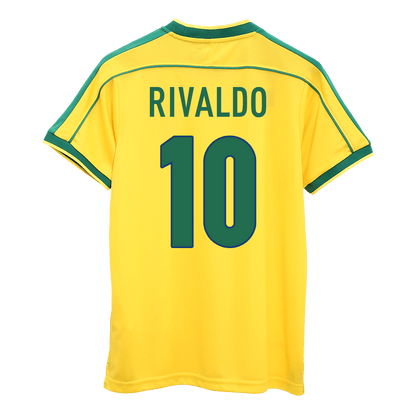 RIVALDO #10 Brazylia Koszulka retro domowa World Cup 1998