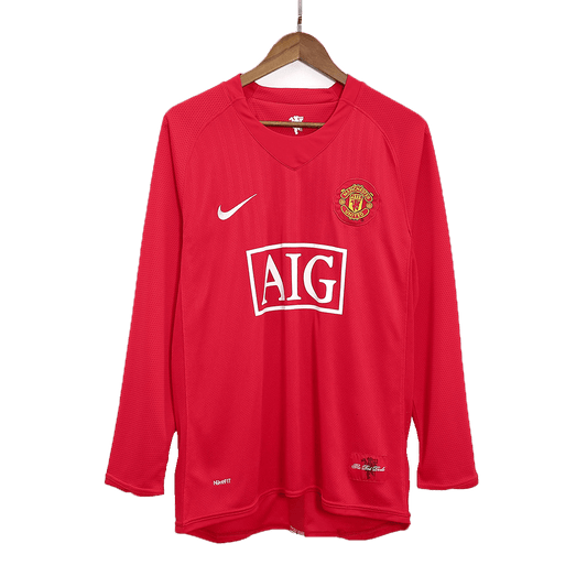 Manchester United Koszulka retro domowa z długim rękawem 2007/08