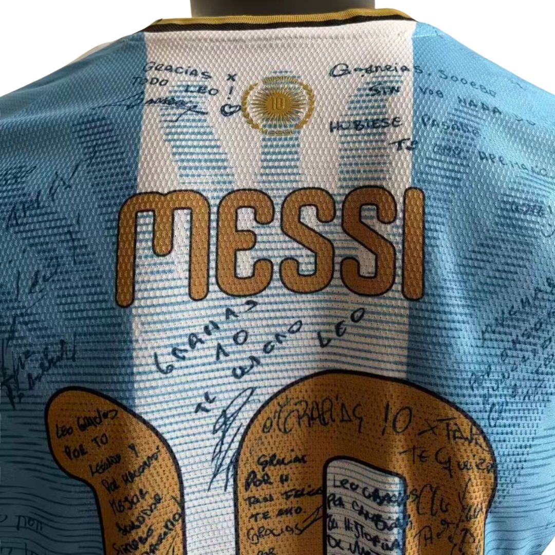 Von MESSI signiertes Argentinien #10 X MESSI Trikot Spielerversion Blau 2026