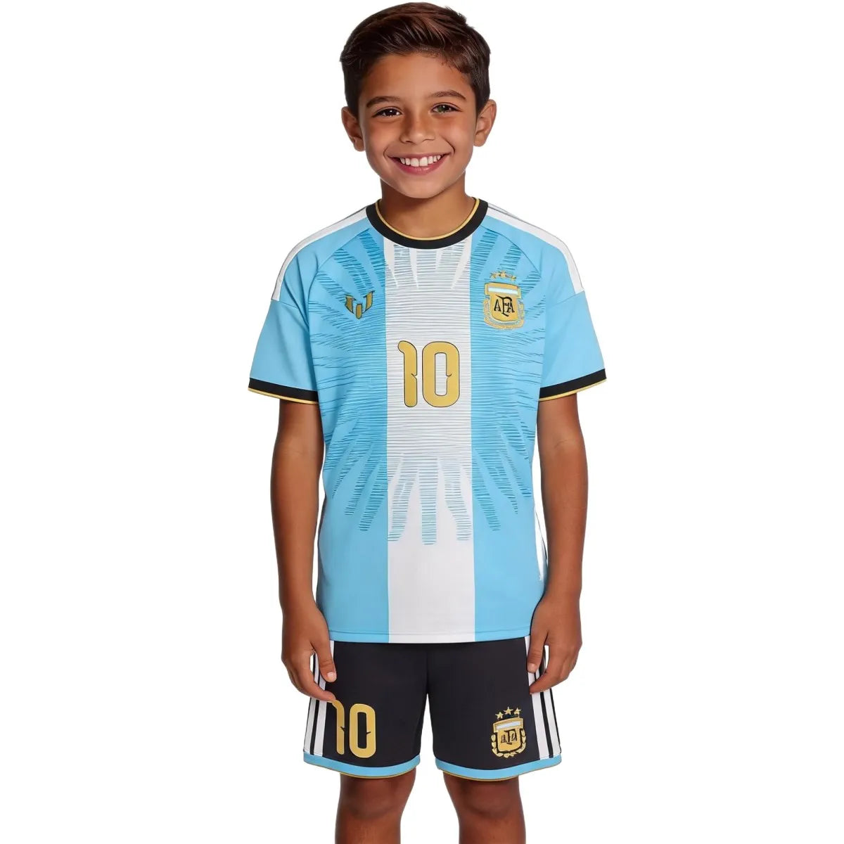 Messi #10 Argentyna x Messi Dziecięcy Komplet domowy – koszulka + spodenki 2026
