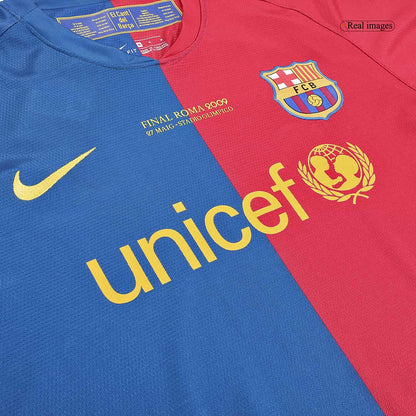 Barcelona Koszulka retro domowa z długim rękawem UCL Final 2008/09