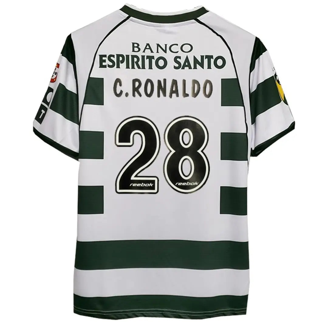 C.RONALDO #28 Sporting CP Koszulka retro domowa 2001/03