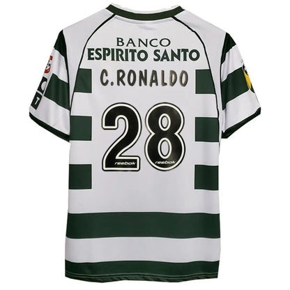 C.RONALDO #28 Sporting CP Koszulka retro domowa 2001/03