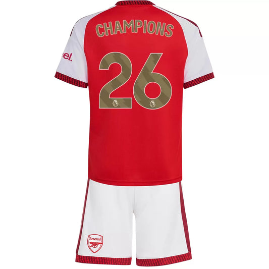 CHAMPIONS #26 Arsenal Dziecięcy Komplet domowy – koszulka + spodenki 2026/27