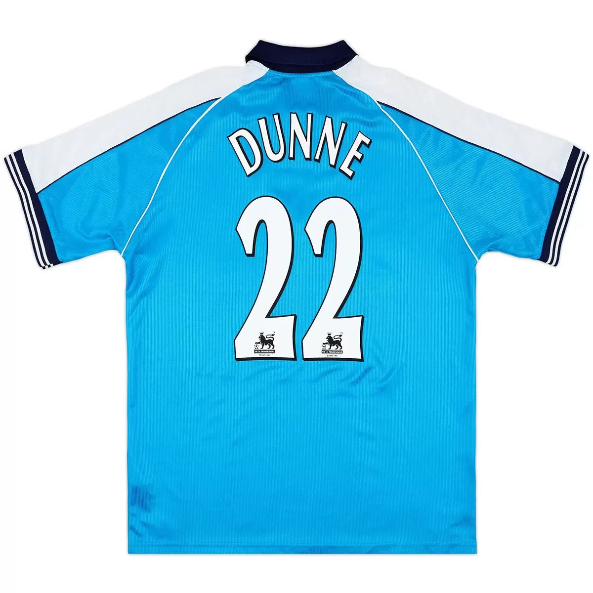 DUNNE #22 Manchester City Koszulka retro domowa 1999/01