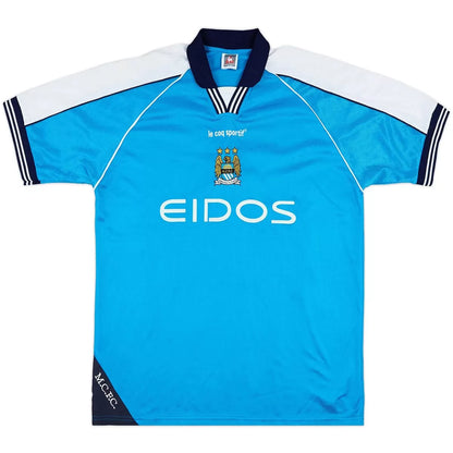 DUNNE #22 Manchester City Koszulka retro domowa 1999/01