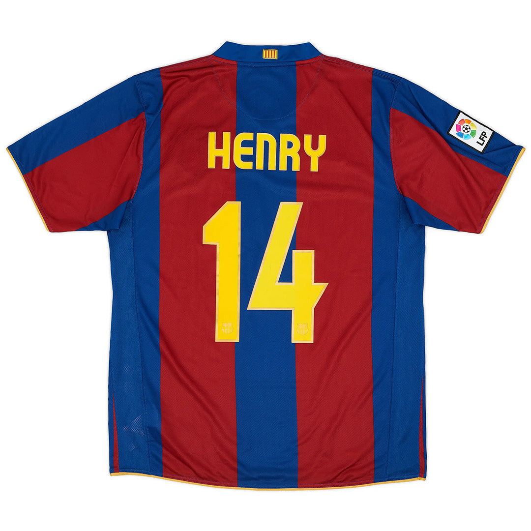 Henry #14 Barcelona Koszulka retro domowa 2007/08