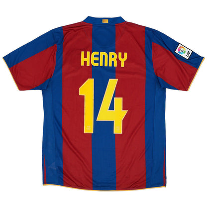 Henry #14 Barcelona Koszulka retro domowa 2007/08