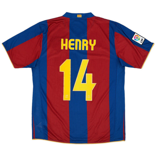 Henry #14 Barcelona Koszulka retro domowa 2007/08