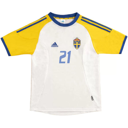 IBRAHIMOVIĆ #21 Szwecja Koszulka retro wyjazdowa World Cup 2002