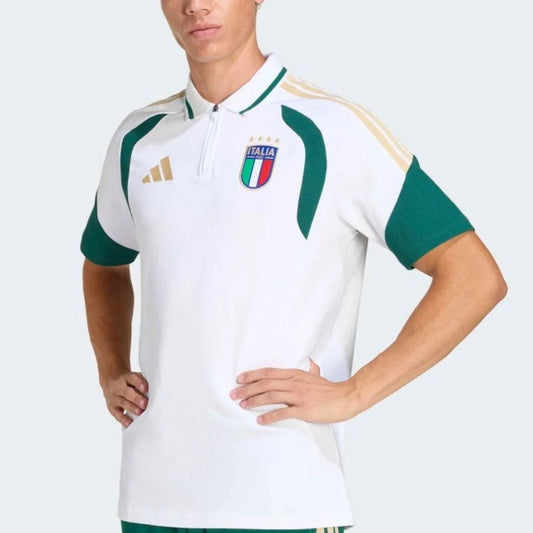 Włochy FIGC Polo Tiro Koszulka Biała – Mundial 2026