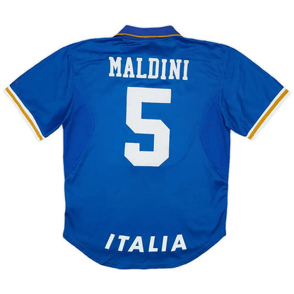 Maldini #5 Włochy Koszulka retro domowa 1996