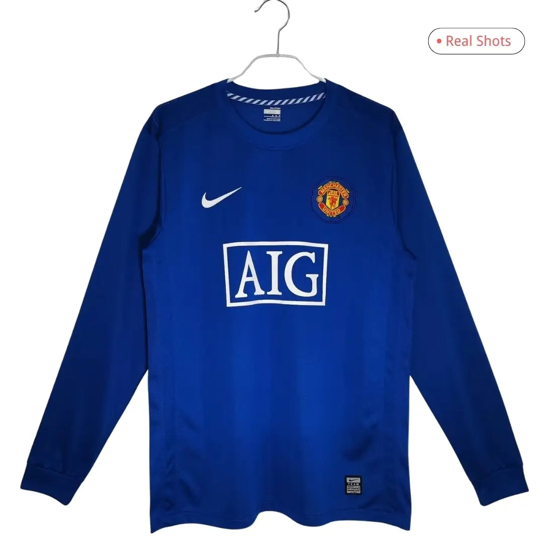 Manchester United Koszulka retro wyjazdowa z długim rękawem 2008/09