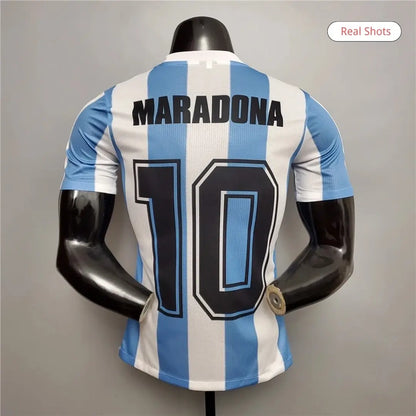 Maradona #10 Argentyna Koszulka retro domowa – wersja meczowa 1986