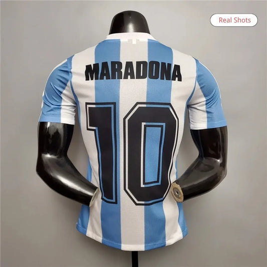 Maradona #10 Argentyna Koszulka retro domowa – wersja meczowa 1986