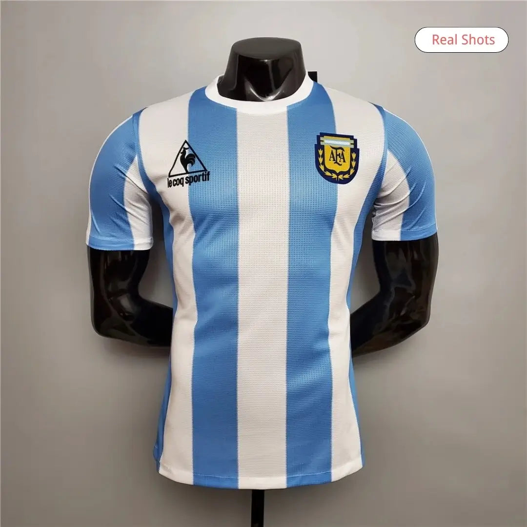 Maradona #10 Argentyna Koszulka retro domowa – wersja meczowa 1986