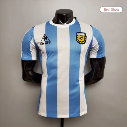 Maradona #10 Argentyna Koszulka retro domowa – wersja meczowa 1986