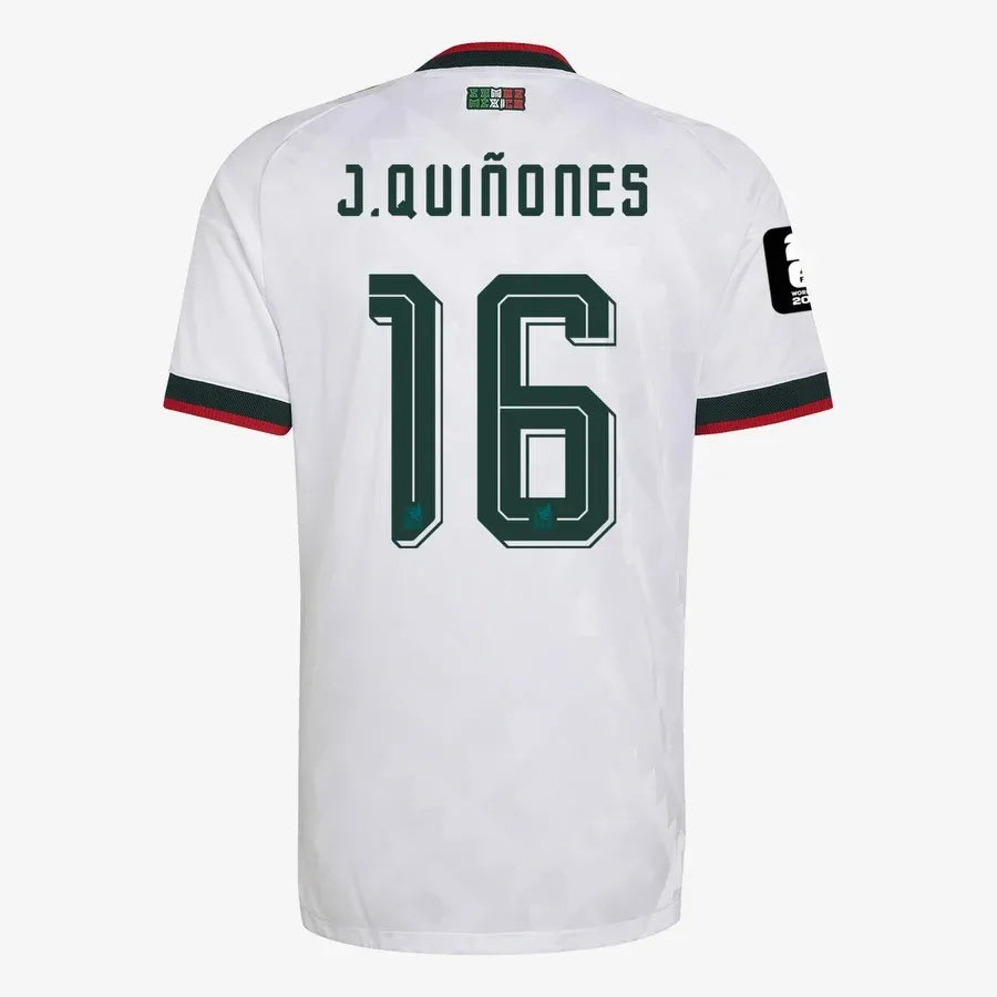 J.Quiñones #16 Meksyk Koszulka Wyjazdowa Wersja zawodnicza – Mundial 2026