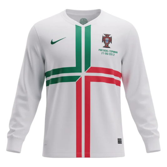Portugalia Koszulka retro wyjazdowa z długim rękawem 2012