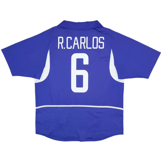 R.Carlos #6 Brazylia Koszulka retro wyjazdowa 2002