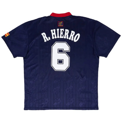 R. HIERRO #6 Hiszpania Koszulka retro wyjazdowa 1996