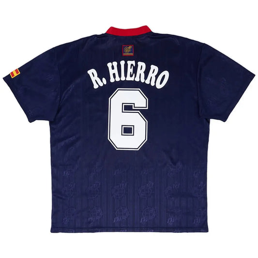 R. HIERRO #6 Hiszpania Koszulka retro wyjazdowa 1996