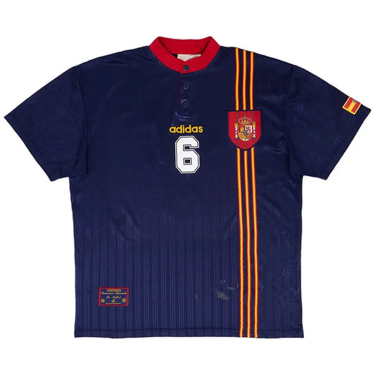 R. HIERRO #6 Hiszpania Koszulka retro wyjazdowa 1996