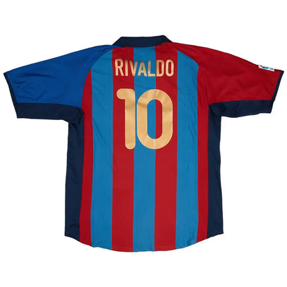 RIVALDO #10 Barcelona Koszulka retro domowa 2001/02