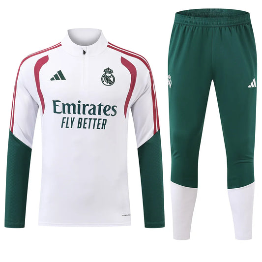 Real Madrid trainingsshirt met 1/4 rits wit 2026/27