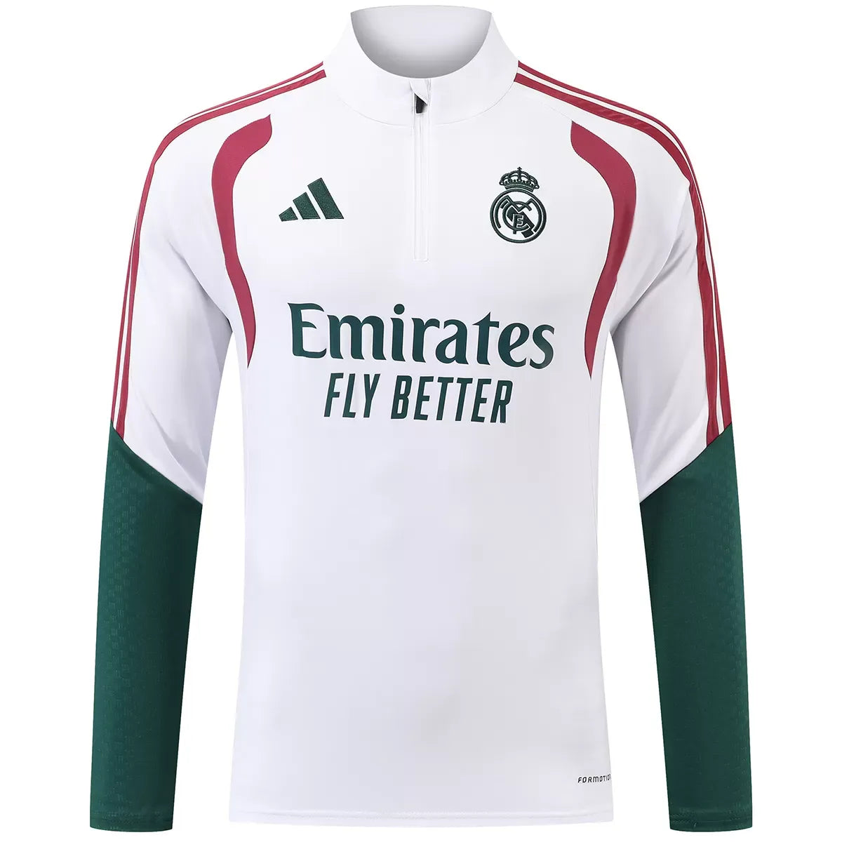Real Madrid trainingsshirt met 1/4 rits wit 2026/27