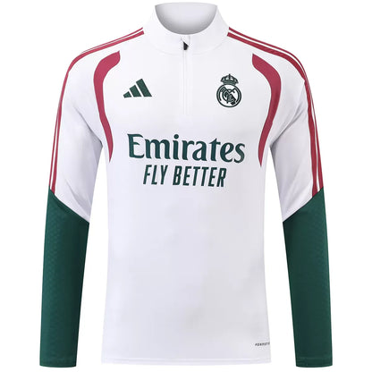 Real Madrid trainingsshirt met 1/4 rits wit 2026/27