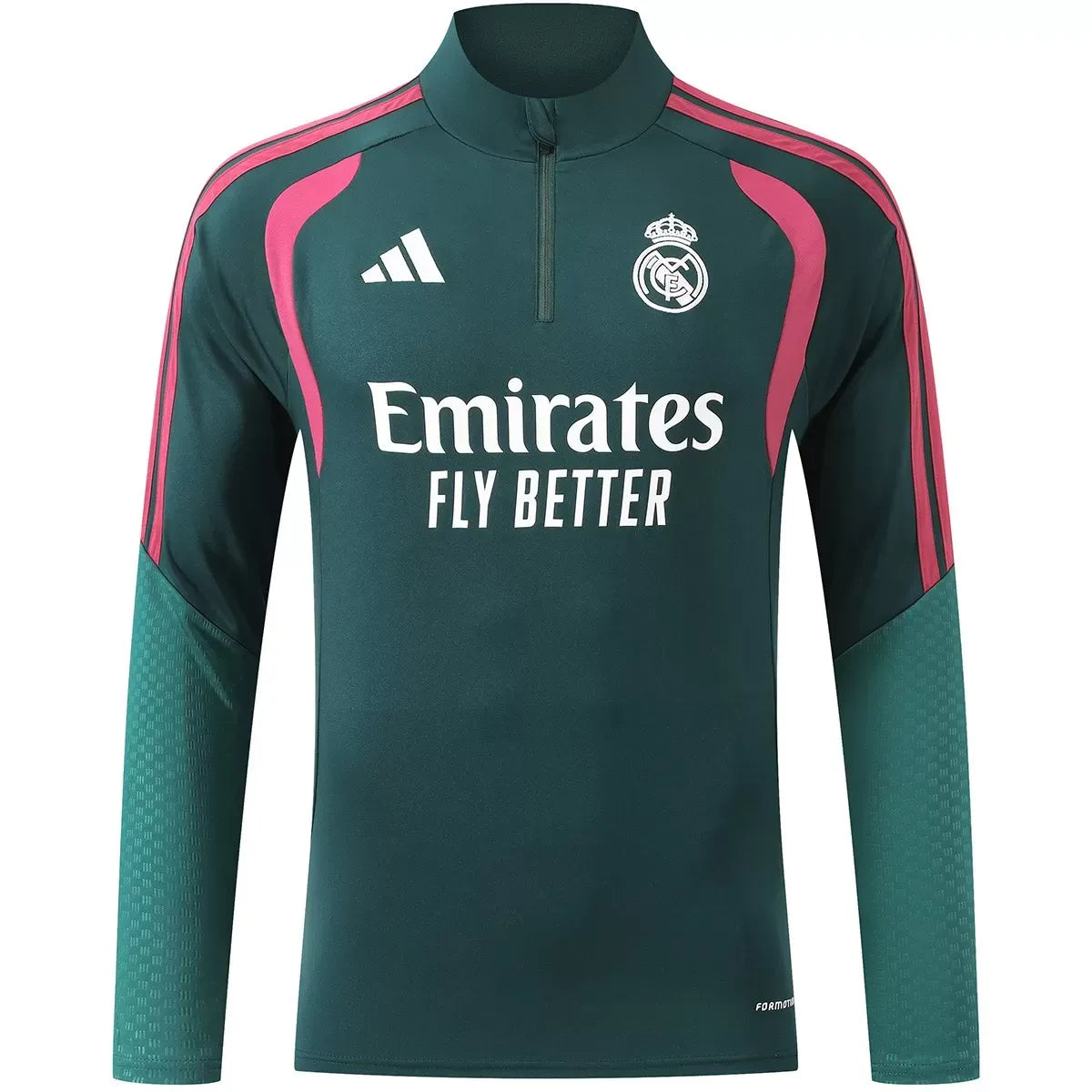 Real Madrid kinder trainingspak met 1/4 rits Groen 2026/27