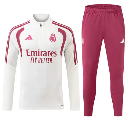 Real Madrid Kinder-Trainingsanzug mit 1/4-Reißverschluss Pink 2026/27