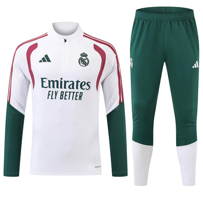 Real Madrid Kinder trainingspak met 1/4 ritssluiting Wit 2026/27