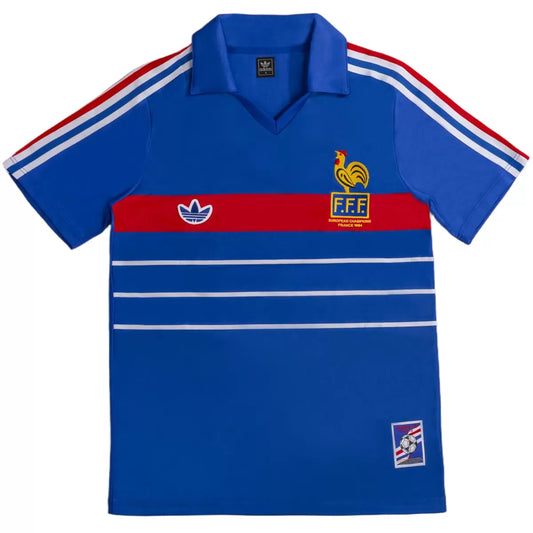 Francja Koszulka retro domowa 1984