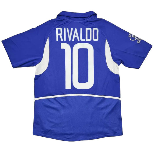 Rivaldo #10 Brazylia Koszulka retro wyjazdowa 2002