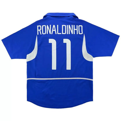 Ronaldinho #11 Brazylia Koszulka retro wyjazdowa 2002