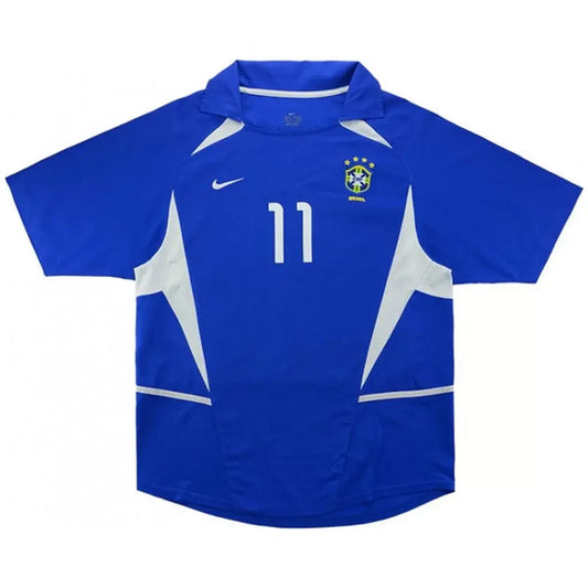 Ronaldinho #11 Brazylia Koszulka retro wyjazdowa 2002