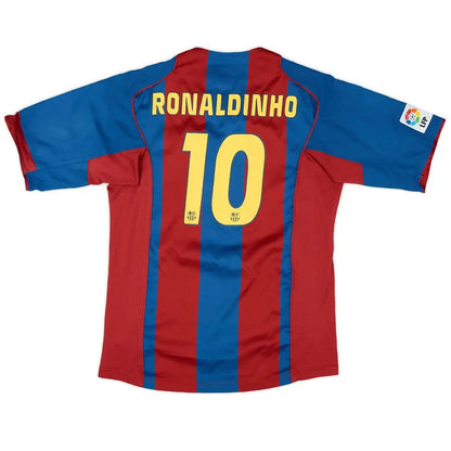 Ronaldinho #10 Barcelona Koszulka retro domowa 2004/05