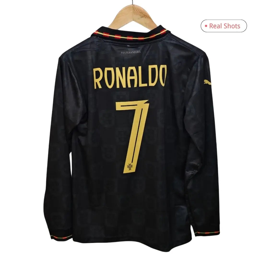 Ronaldo #7 Portugalia Pantera Negra Koszulka Długi rękaw 2026